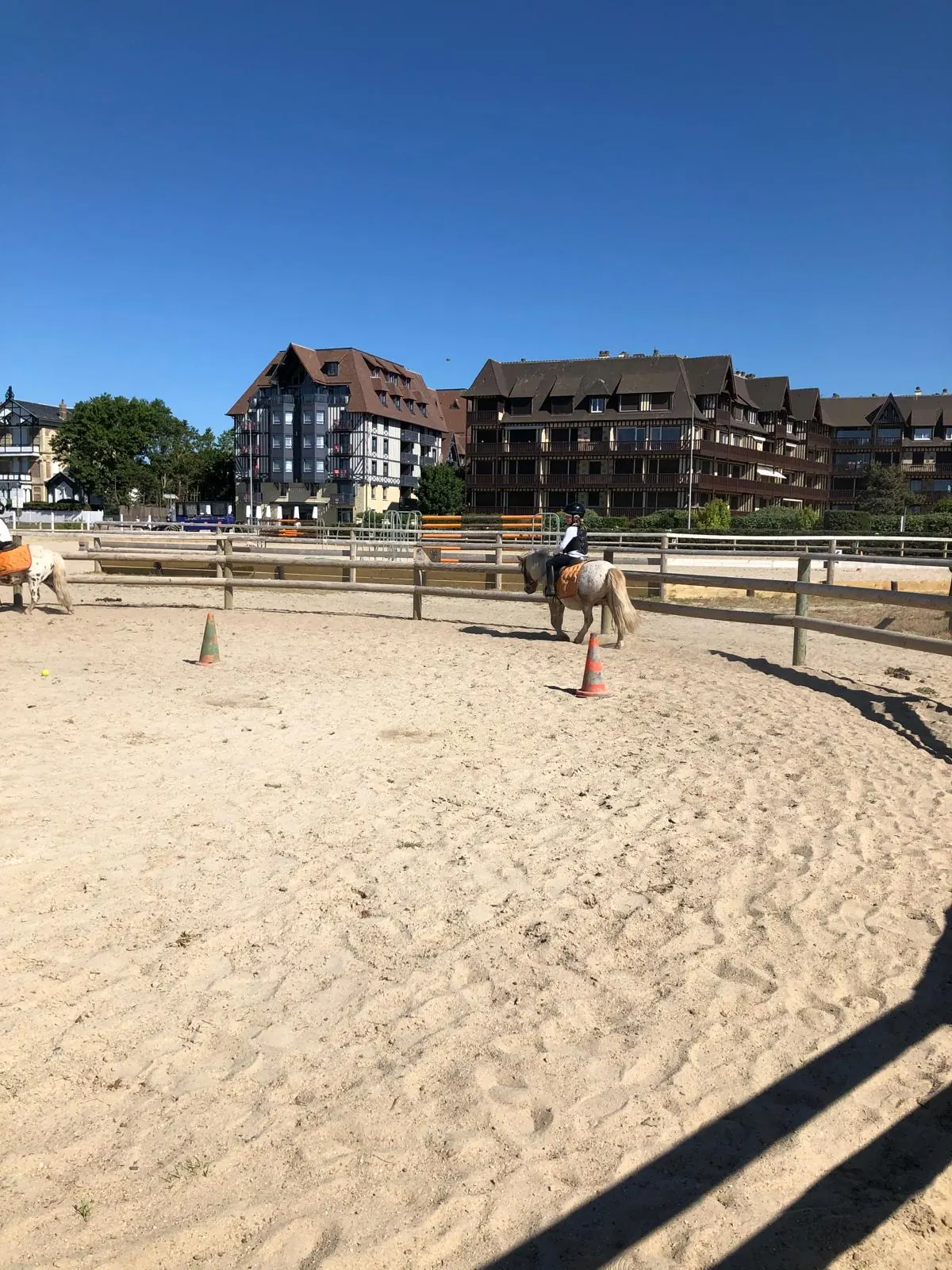 A pony lesson in the Deauville arena
